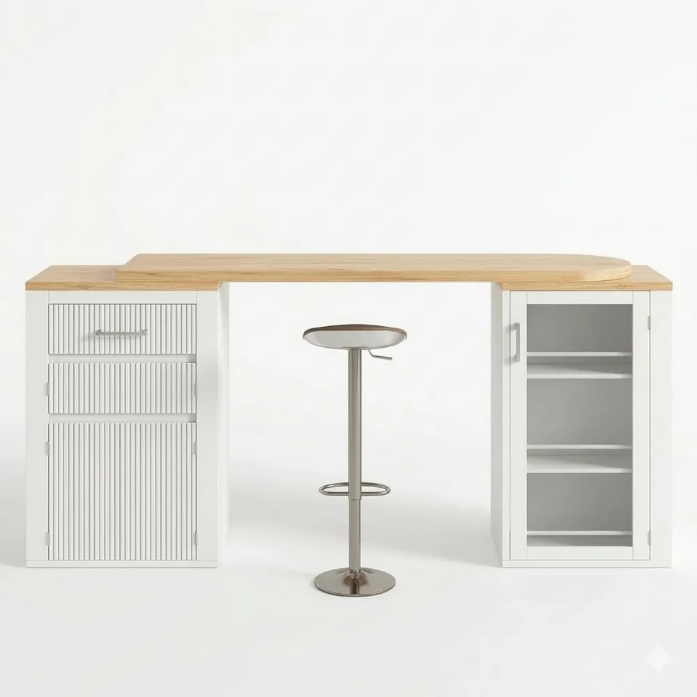 Praktischer Teleskop-Bartisch mit Stauraum