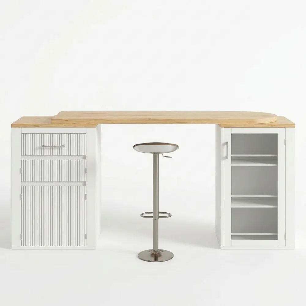 Praktischer Teleskop-Bartisch mit Stauraum