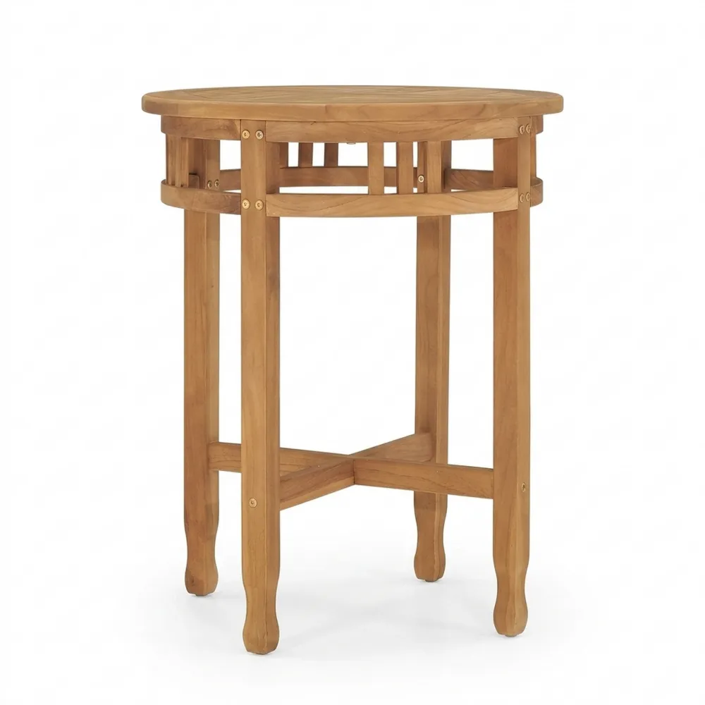 Teakholz Massiv Bistro Tisch 60x60 cm für Hausbar und Esszimmer