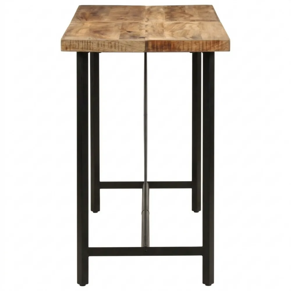 Massivholz Bartisch mit Eisenakzent, multifunktionaler Bistrotisch