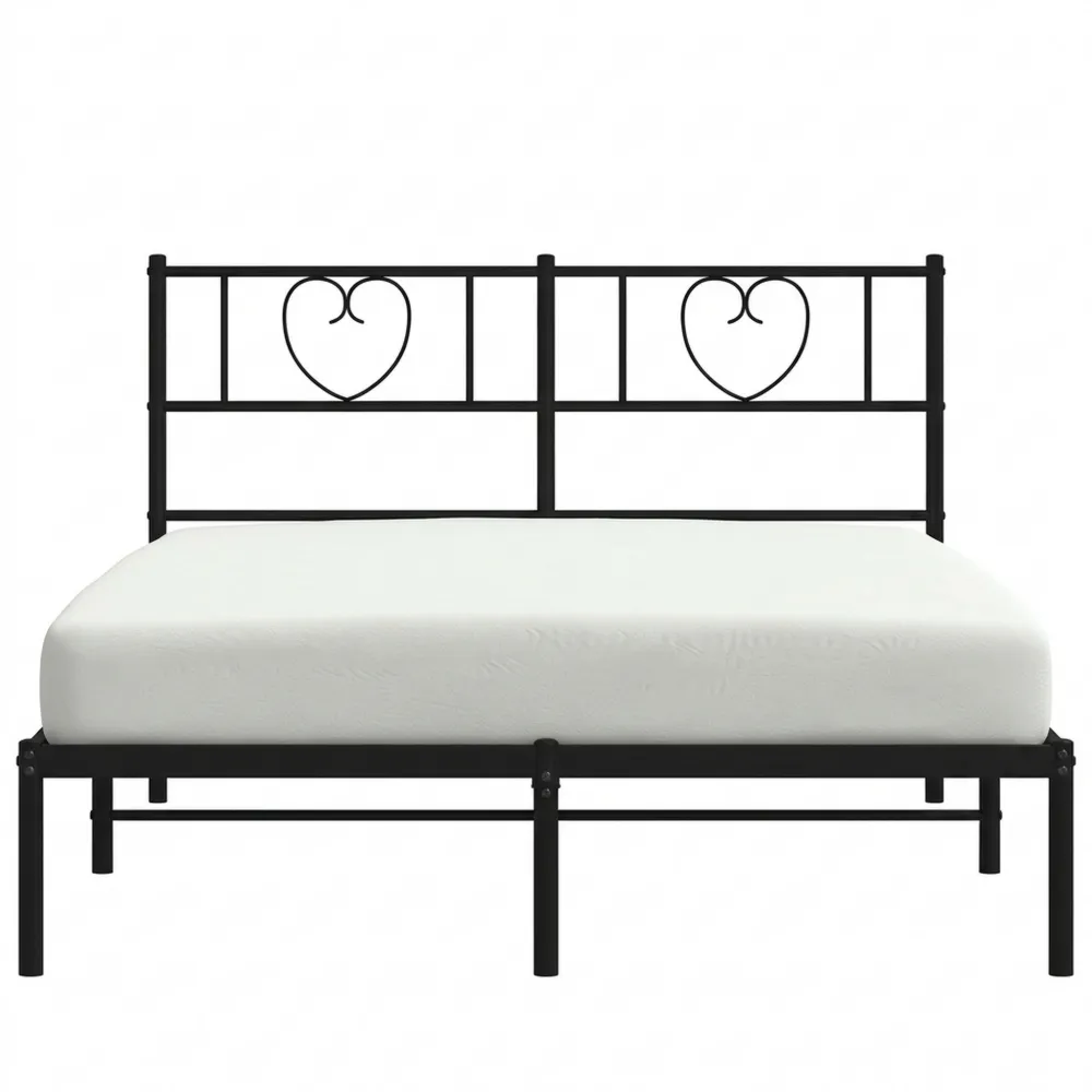 Metallbett mit Lattenrost und Kopfteil 160x200cm für Schlafzimmer