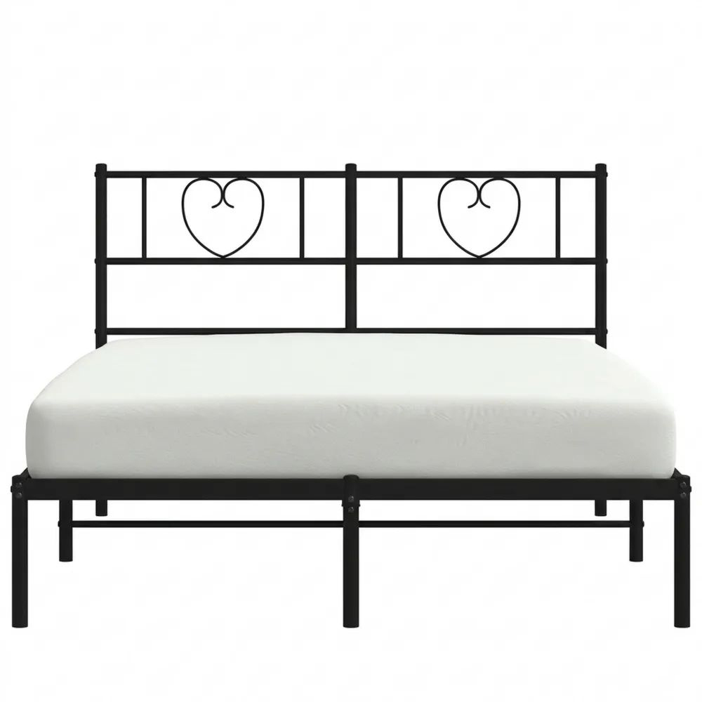 Metallbett mit Lattenrost und Kopfteil 160x200cm für Schlafzimmer
