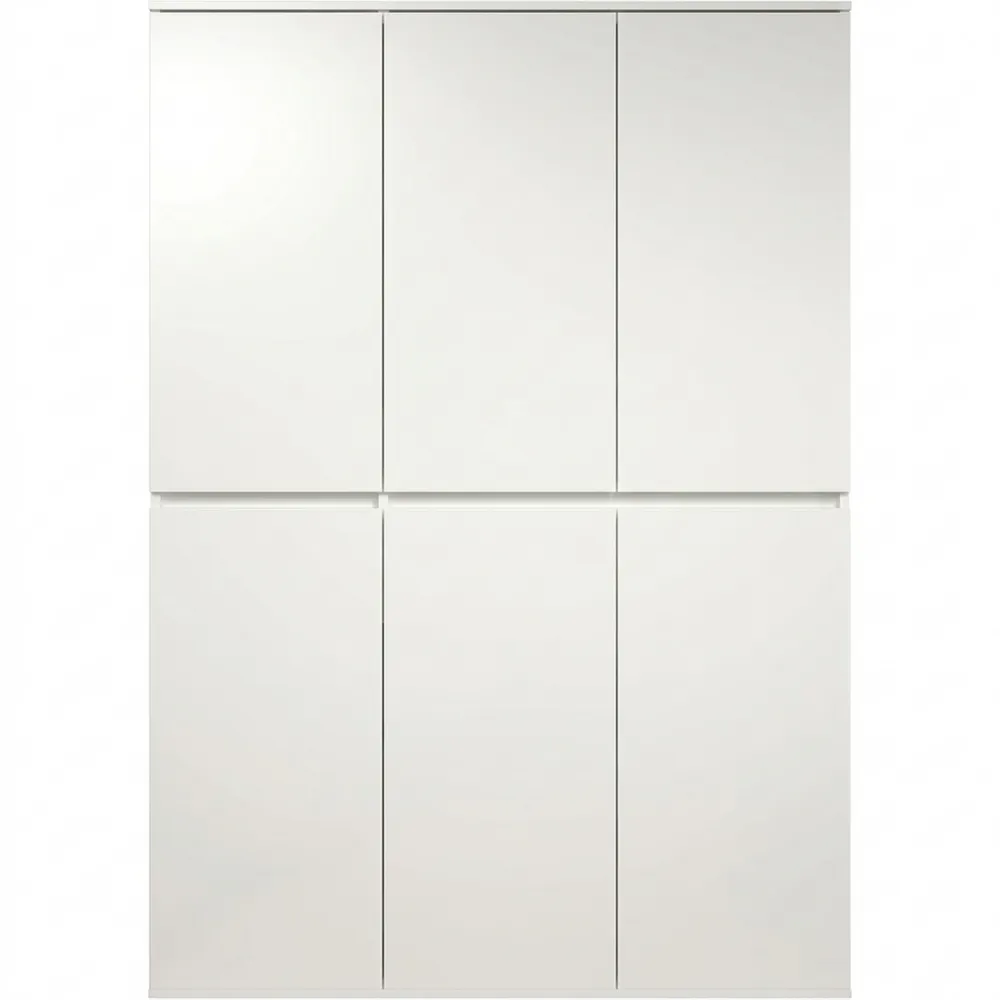 Großer Mehrzweckschrank mit Einlegeböden und Kleiderstange, Weiß, 111x191x34 cm