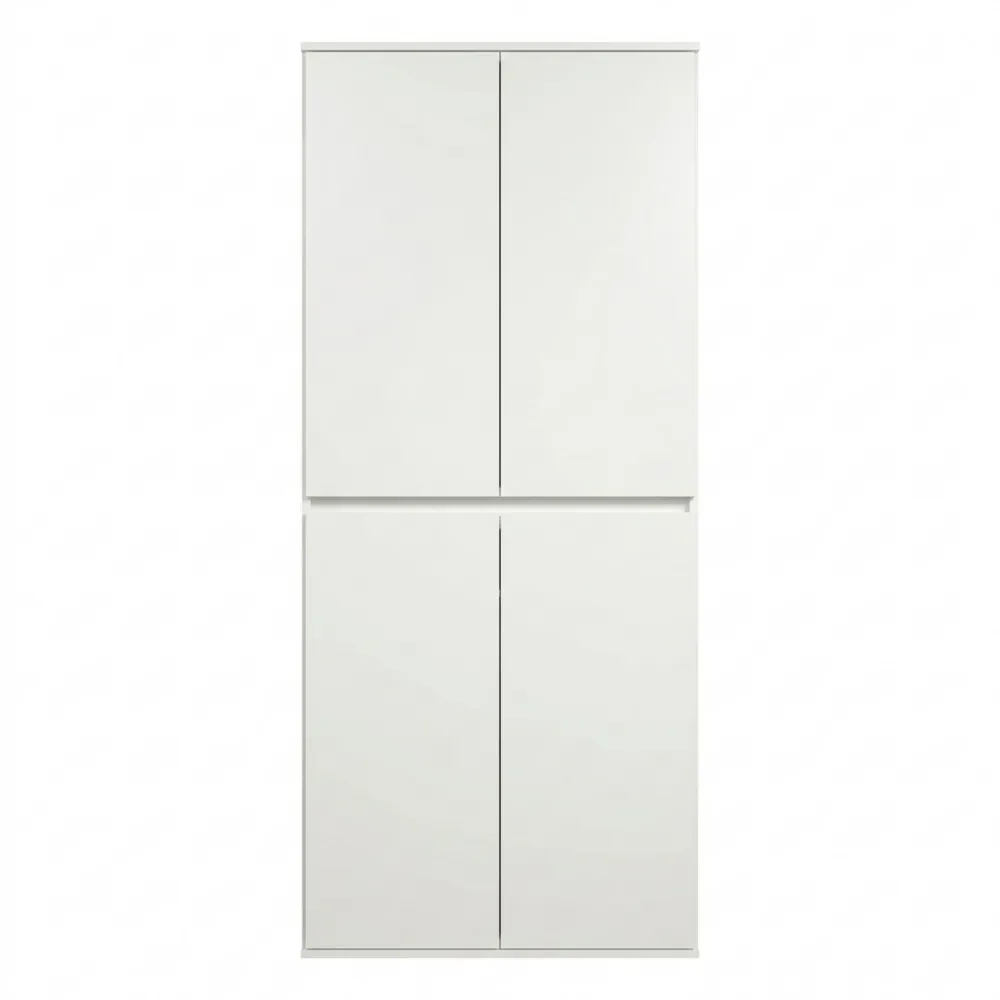 Mehrzweckschrank mit 4 Türen und 6 Einlegeböden in Weiß