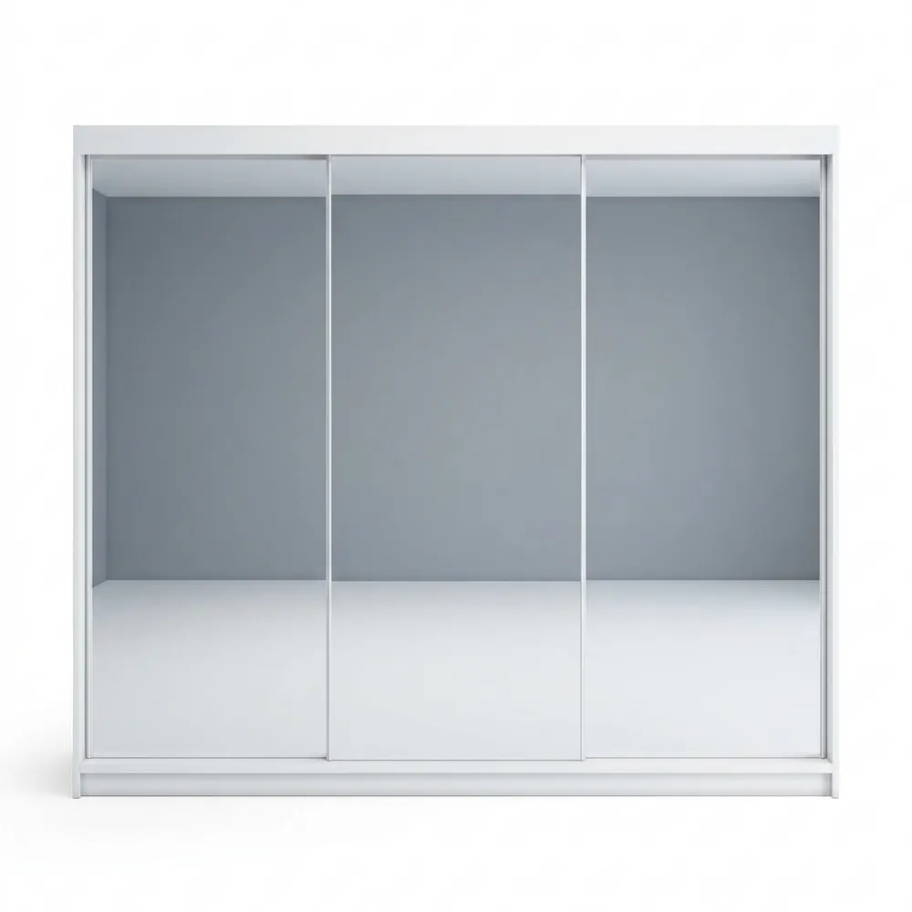 Moderner 200 cm Schlafzimmerschrank mit Spiegel und Schubladen