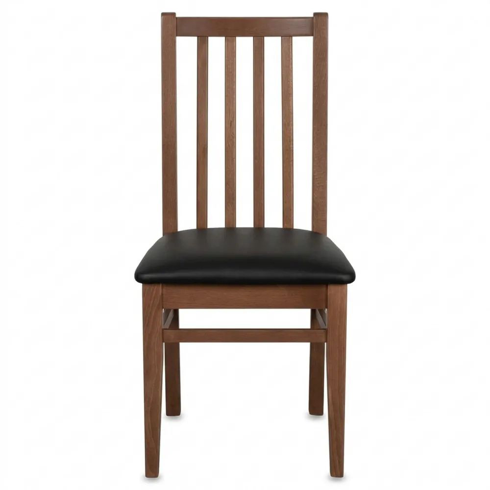 Esszimmerstühle 2er Set Holz bis 150 kg - Polsterstuhl in Nussbaum Schwarz