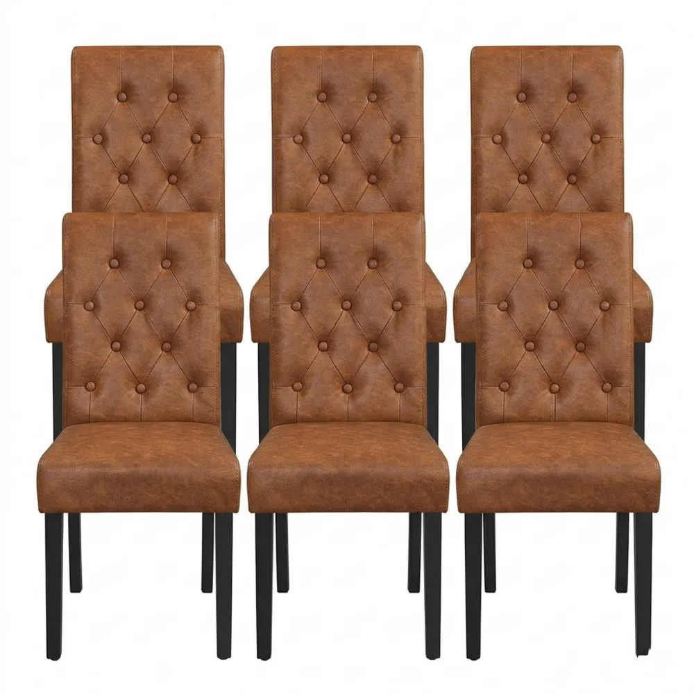 Gepolsterter Esszimmerstuhl mit hoher Rückenlehne