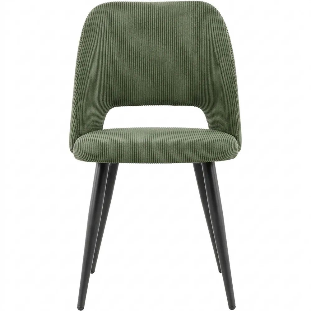 4er Set Polsterstühle aus Kordsamt mit Metallbeinen für Zuhause