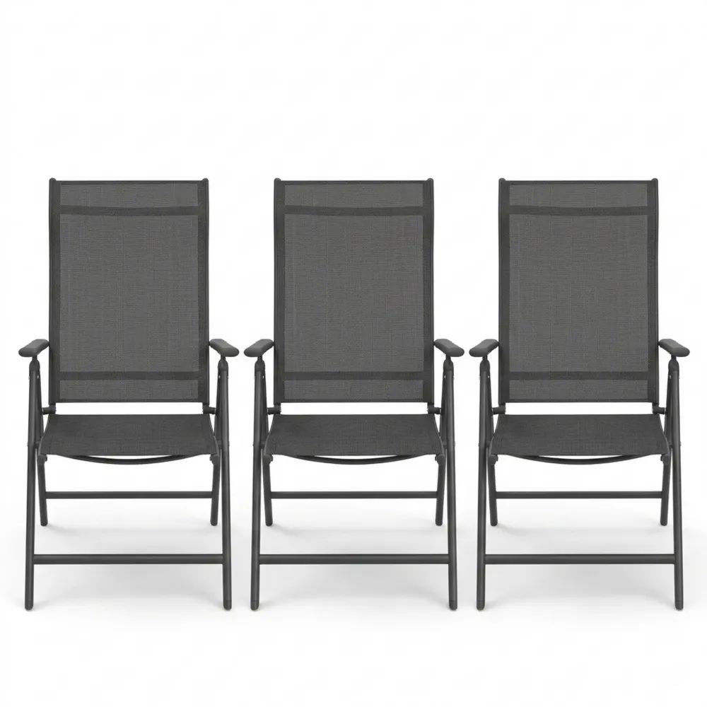 Faltbare Gartenstühle 2er-Set, verstellbare Rückenlehne, belastbar bis 150 kg, für Außenbereich