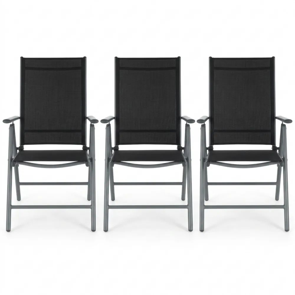 Klappbarer Gartenstuhl-Satz mit Verstellbarer Rückenlehne, 6-teilig, Ideal für Garten und Terrasse