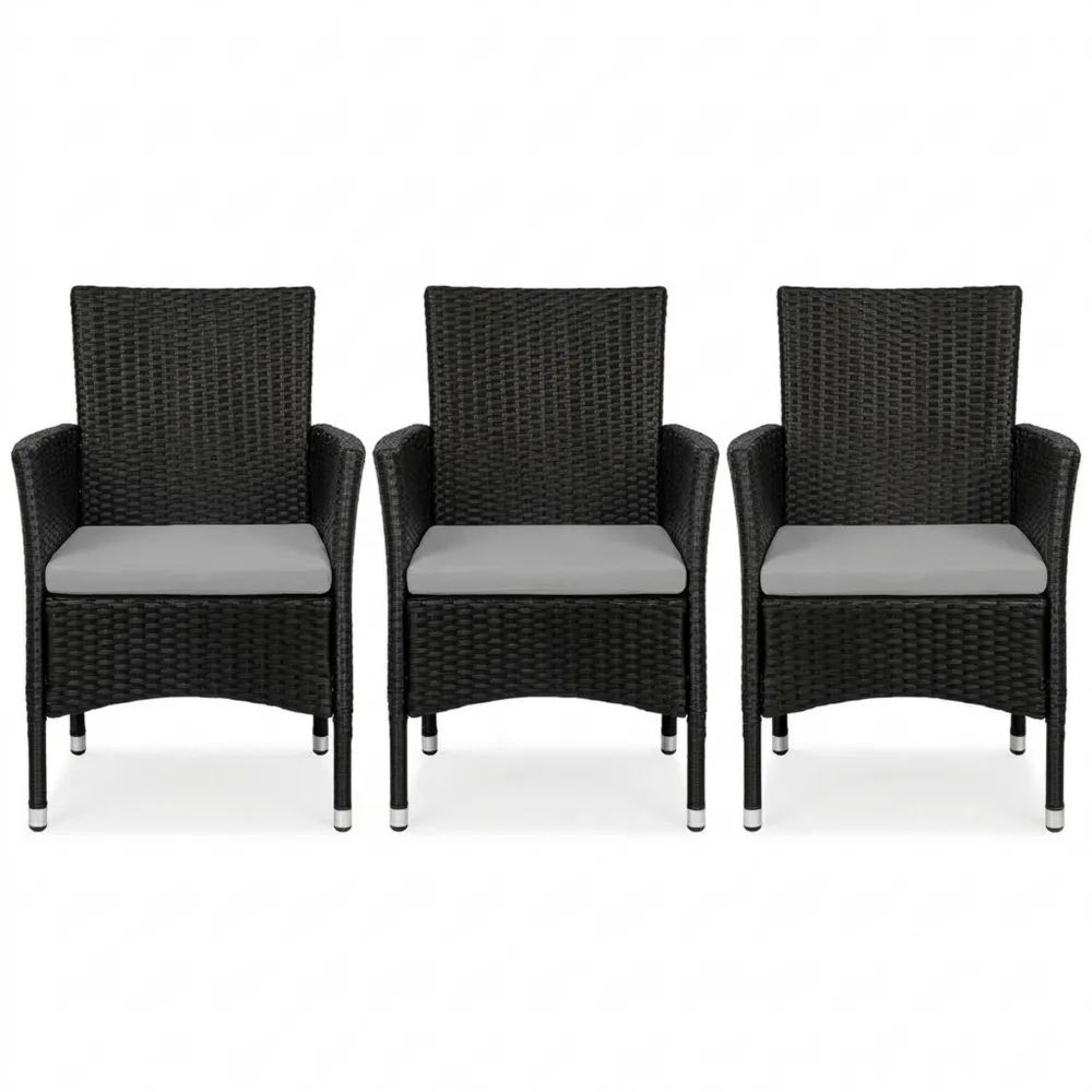 Komfortable Polyrattan Gartensessel mit Sitzpolster, pflegeleicht