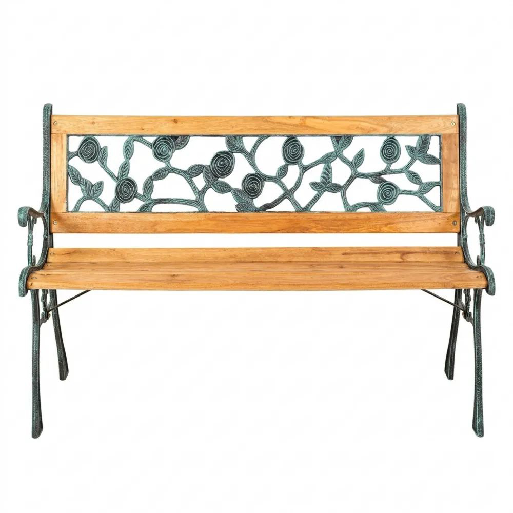 Wetterfeste 2-Sitzer Gartenbank im Landhausstil, ideal für Wintergarten und Balkon