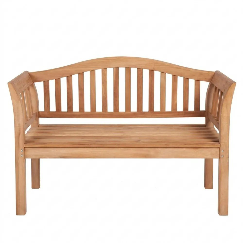 Robuste Gartenbank aus Teakholz mit Armlehnen 130cm