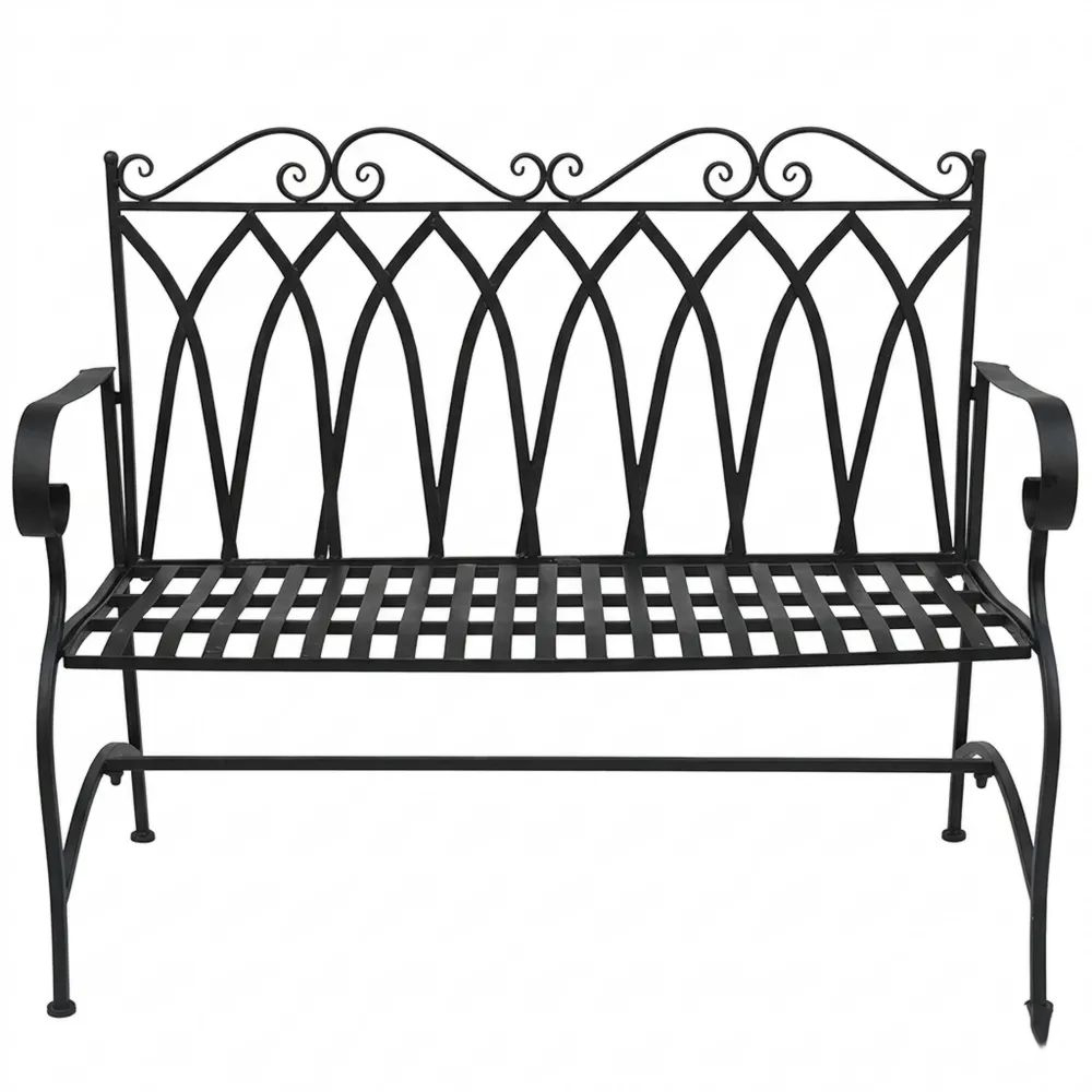 Wetterfeste Garten-Sitzbank aus Metall für 2 Personen