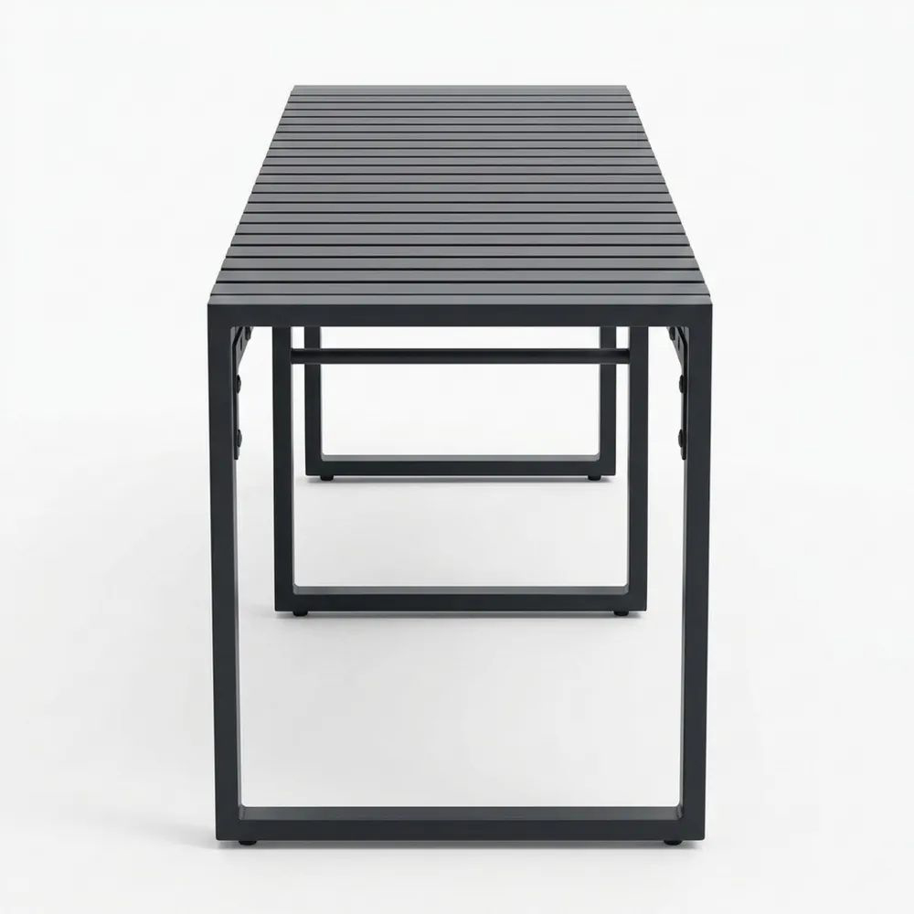 Wetterfeste Holzbank ohne Rückenlehne, 3-Sitzer für Garten und Terrasse