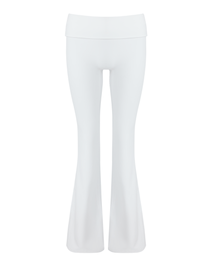 Form Invisible Scrunch Flare Fold Over Leggings | White