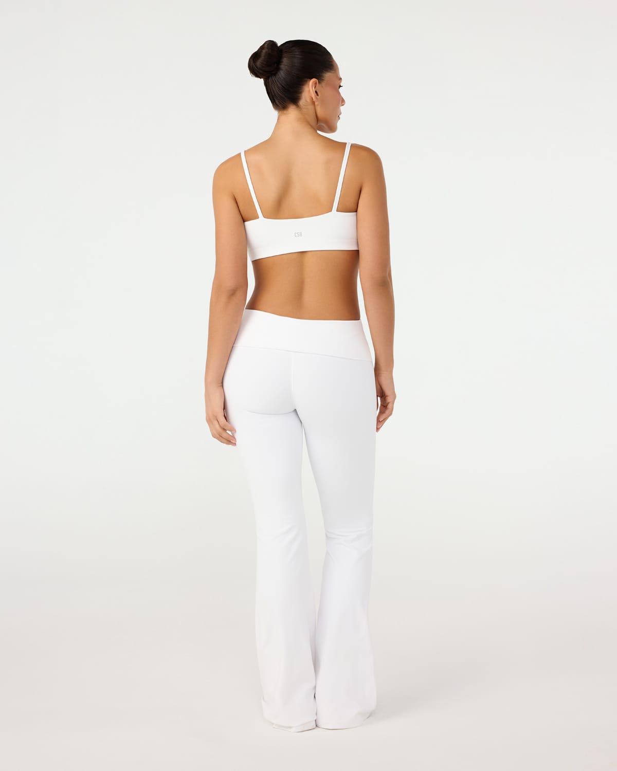 Form Invisible Scrunch Flare Fold Over Leggings | White