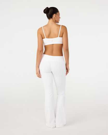 Form Invisible Scrunch Flare Fold Over Leggings | White