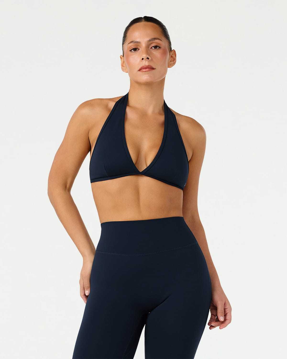 Form Triangle Halter Crop | Deep Navy