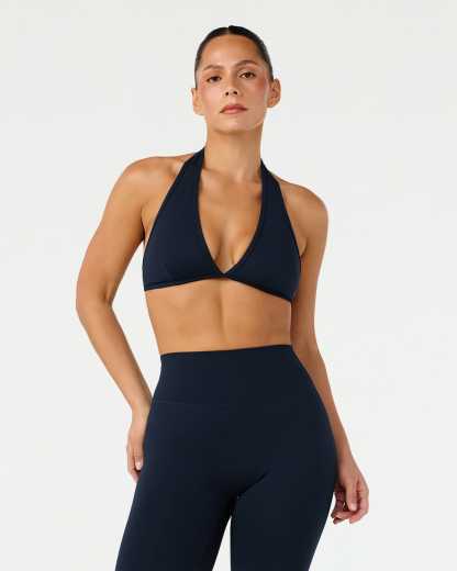 Form Triangle Halter Crop | Deep Navy