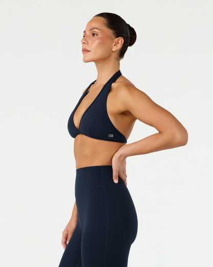 Form Triangle Halter Crop | Deep Navy