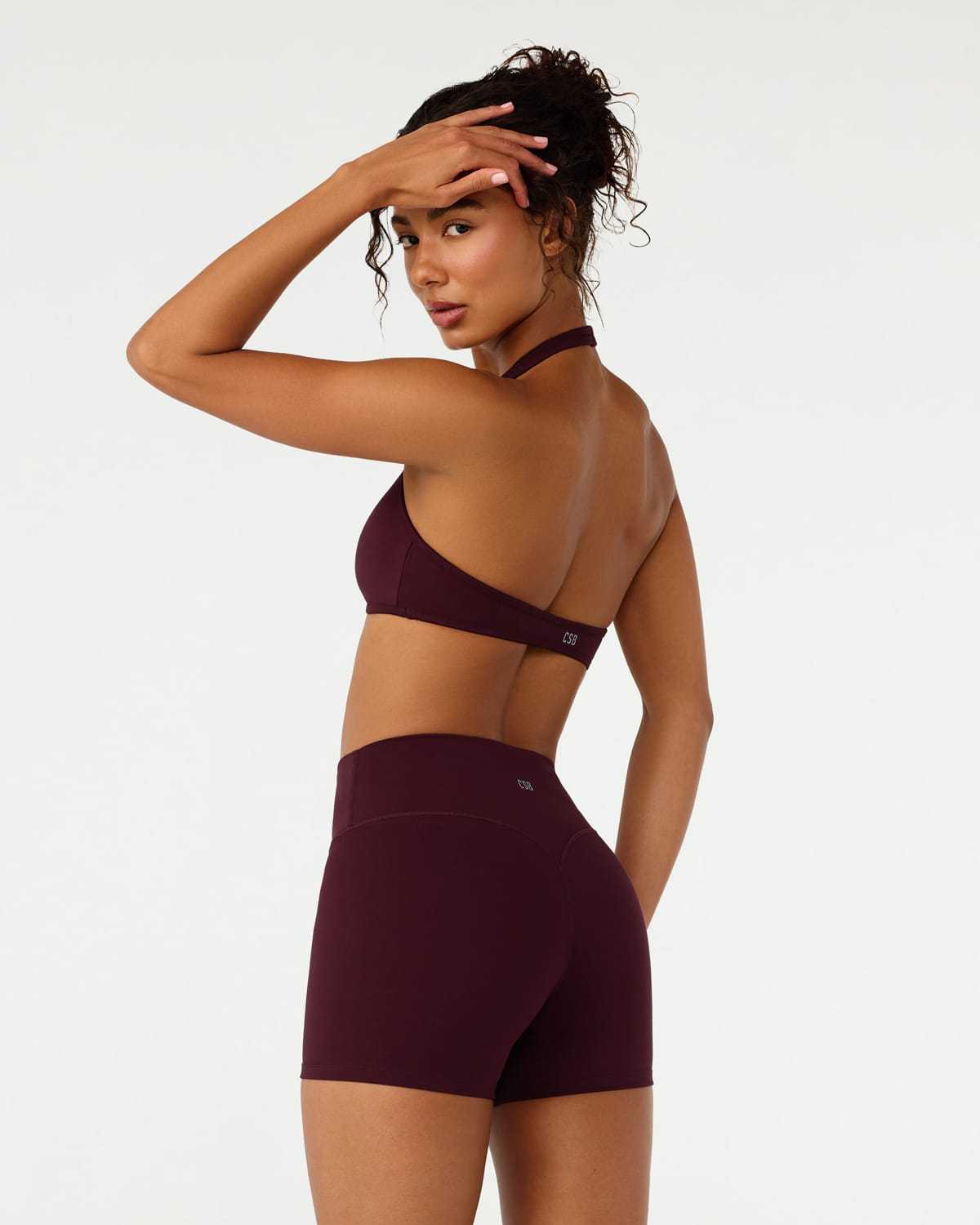 Serenity Soft Halter Contour Crop | Wine