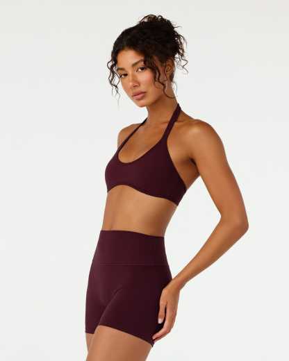 Serenity Soft Halter Contour Crop | Wine