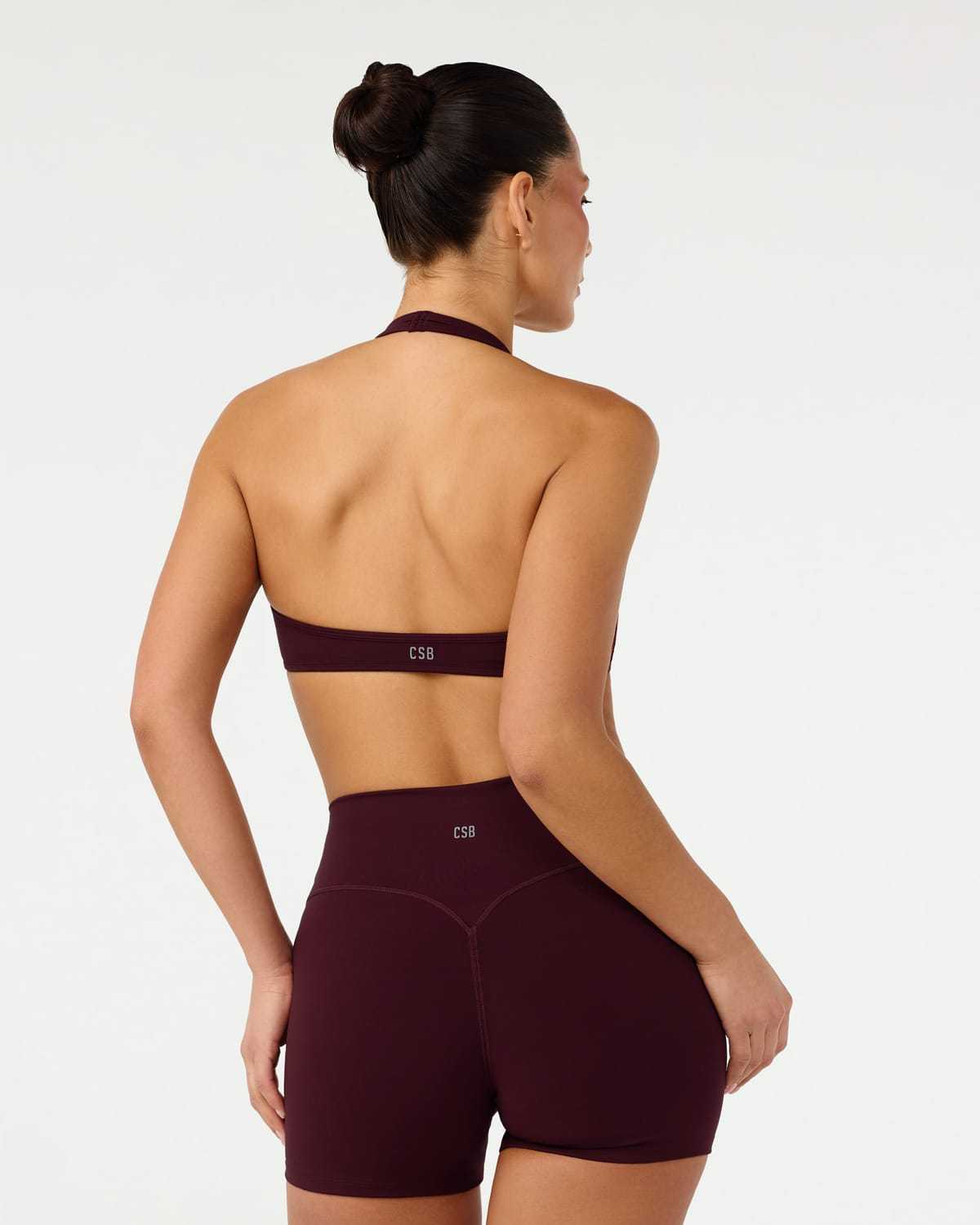 Serenity Soft Halter Contour Crop | Wine