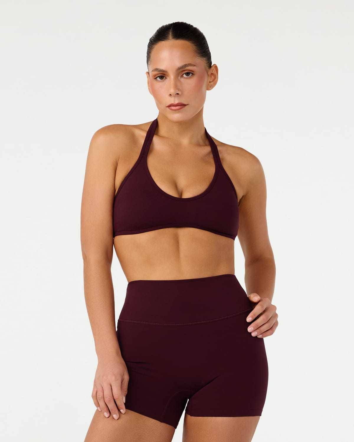 Serenity Soft Halter Contour Crop | Wine