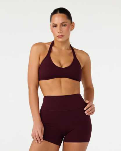 Serenity Soft Halter Contour Crop | Wine