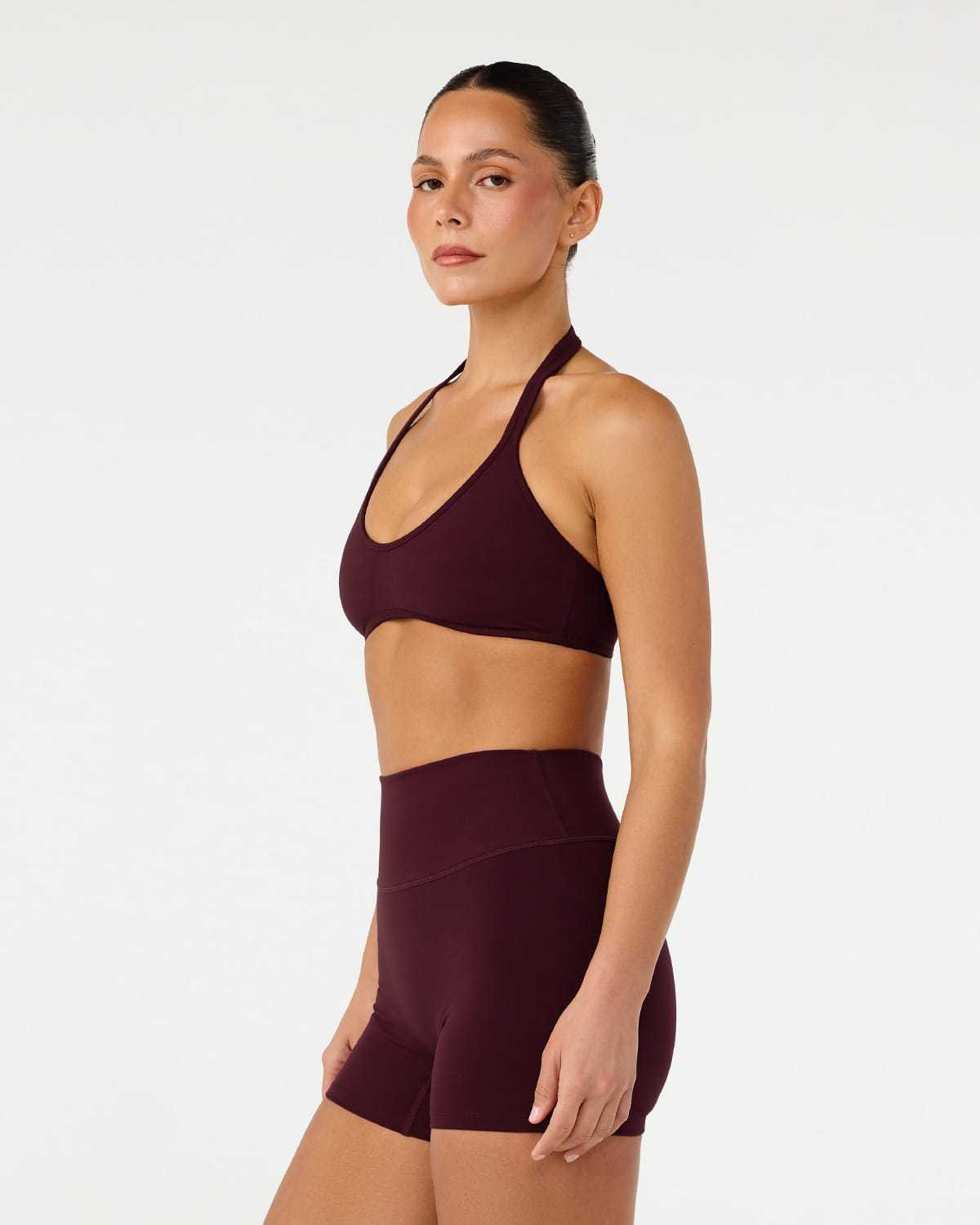 Serenity Soft Halter Contour Crop | Wine