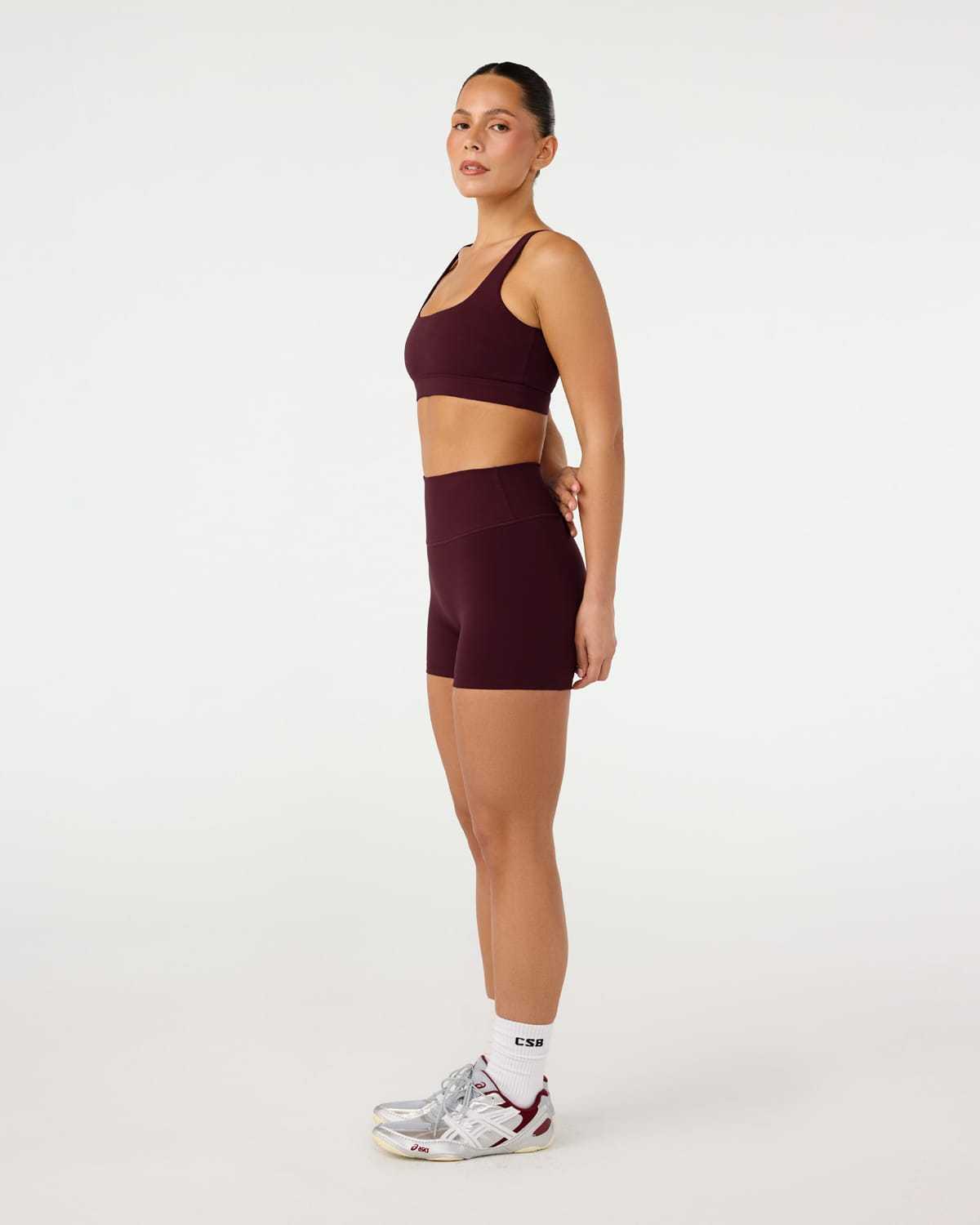 Serenity Soft Invisible Scrunch Shorts 4" | Wine