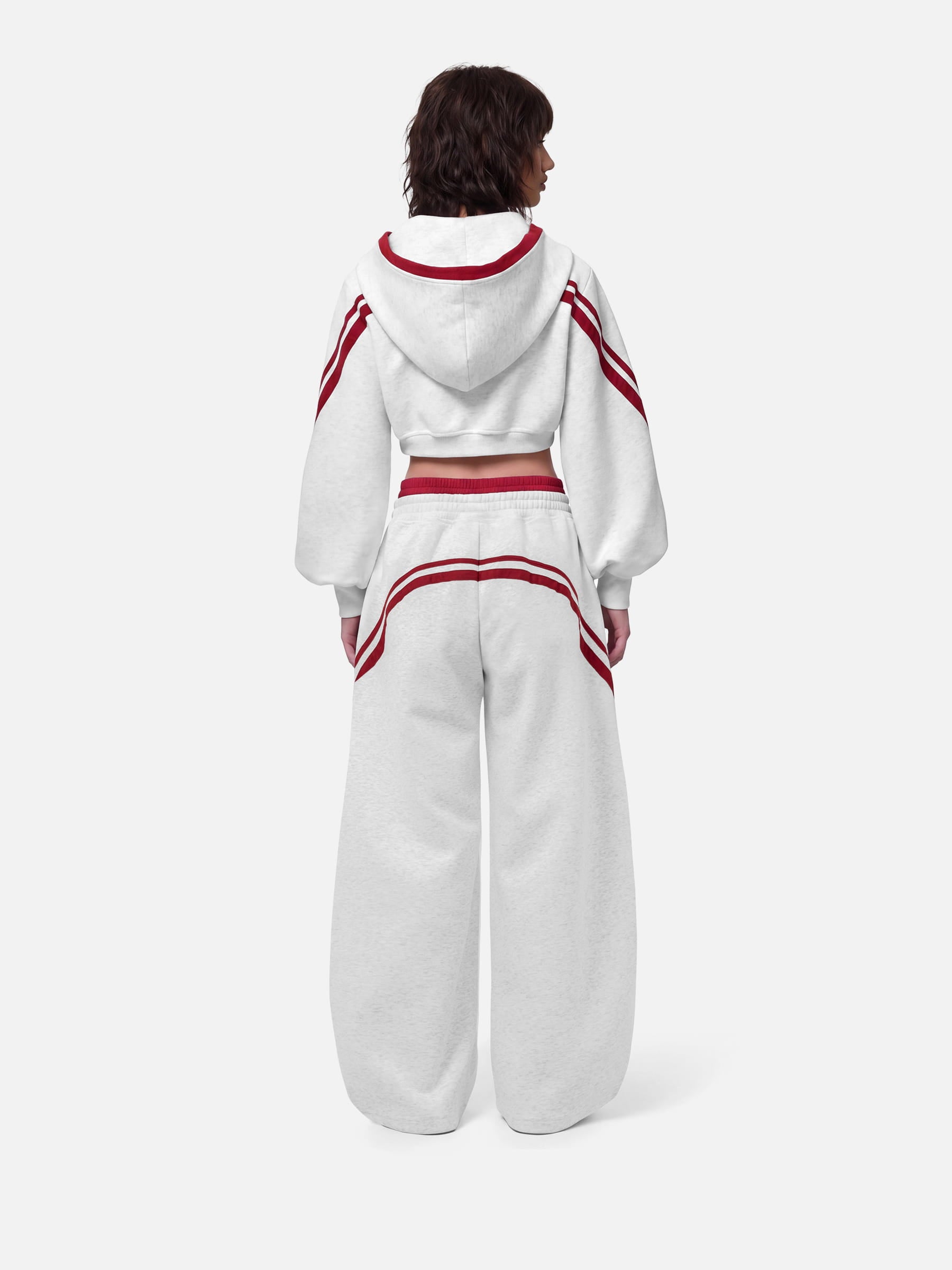 Aelfric Eden Cropped Contrast Stripe Zip Up Hoodie