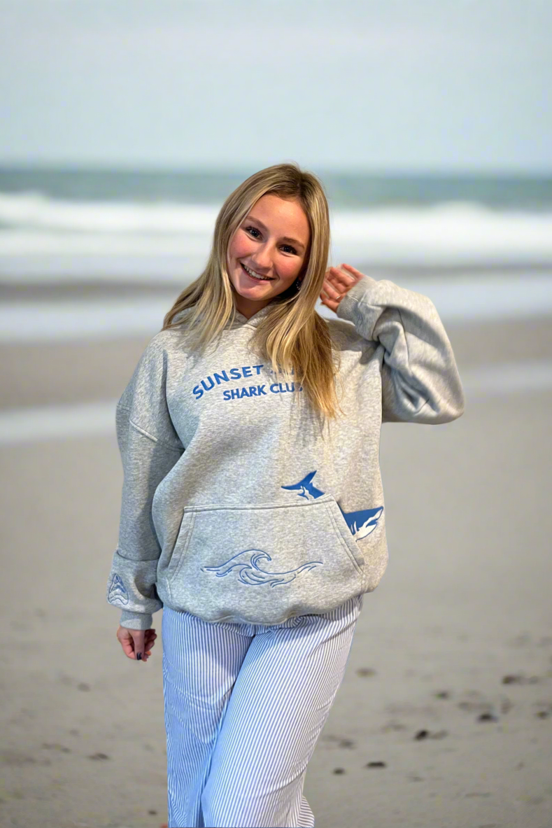 DETAIL EMBROIDERY SHARK HOODIE