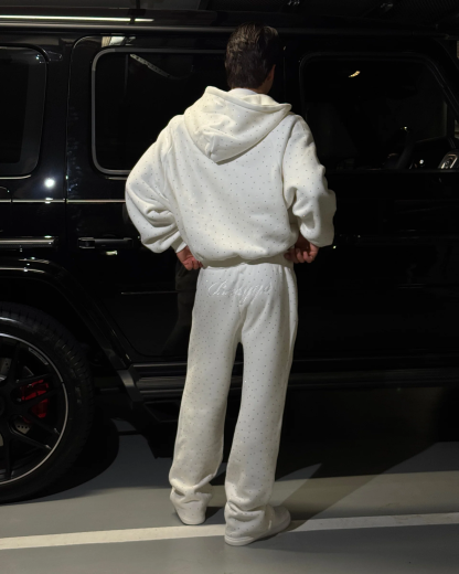 RHINESTONE SWEATS - OFF WHITE