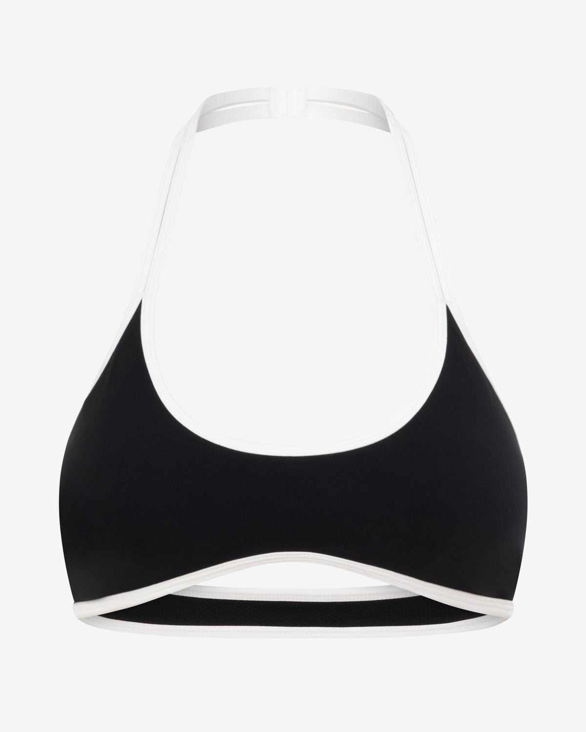 Serenity Halter Crop | Black Two Tone