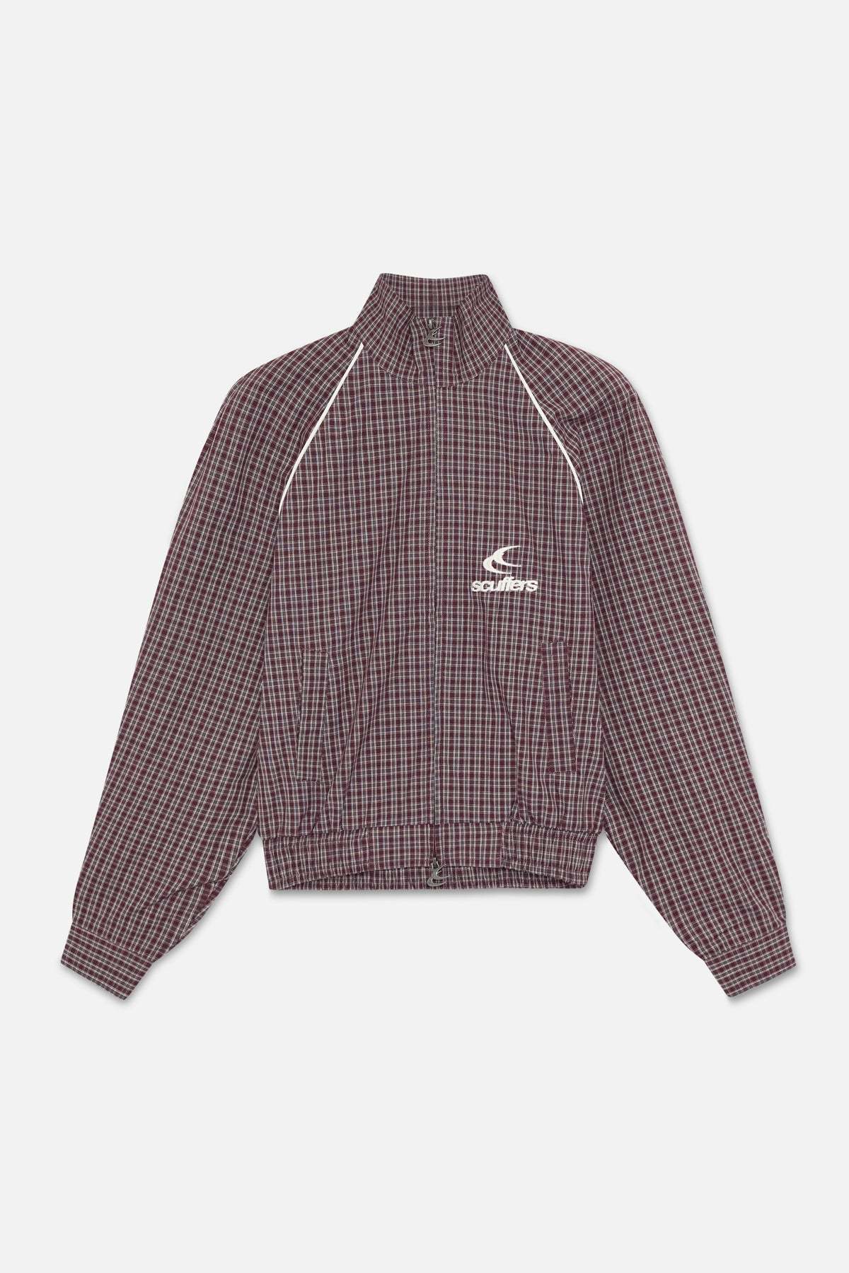 Chamise Checkered Burgundy Zipper