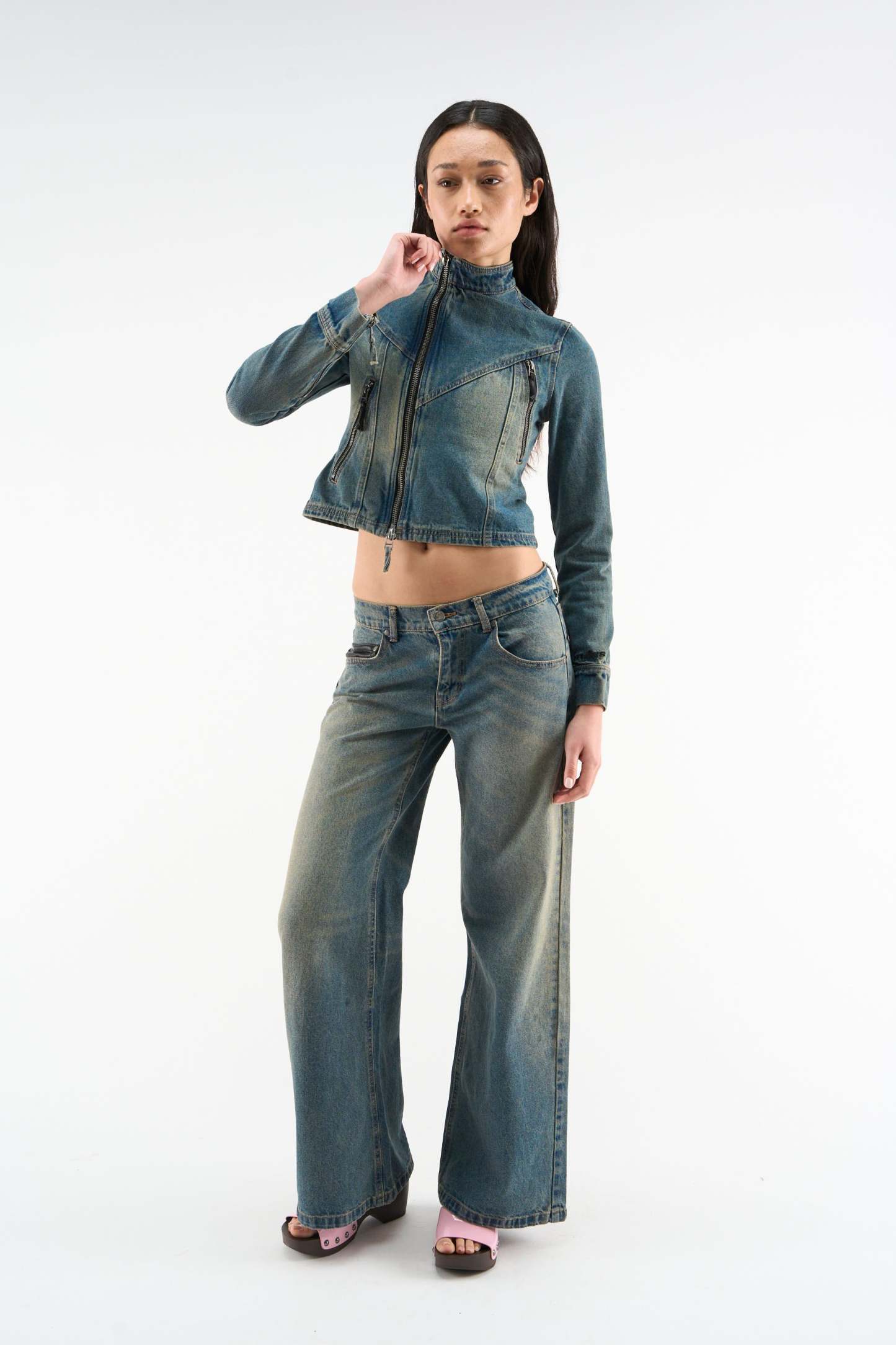 Marlen Washed Blue Jacket
