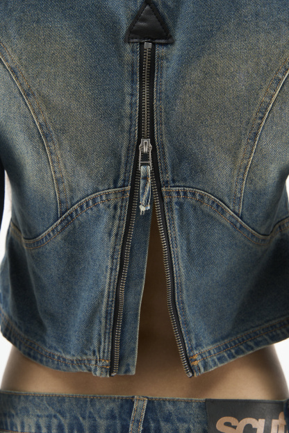 Marlen Washed Blue Jacket