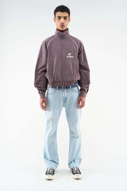 Chamise Checkered Burgundy Zipper