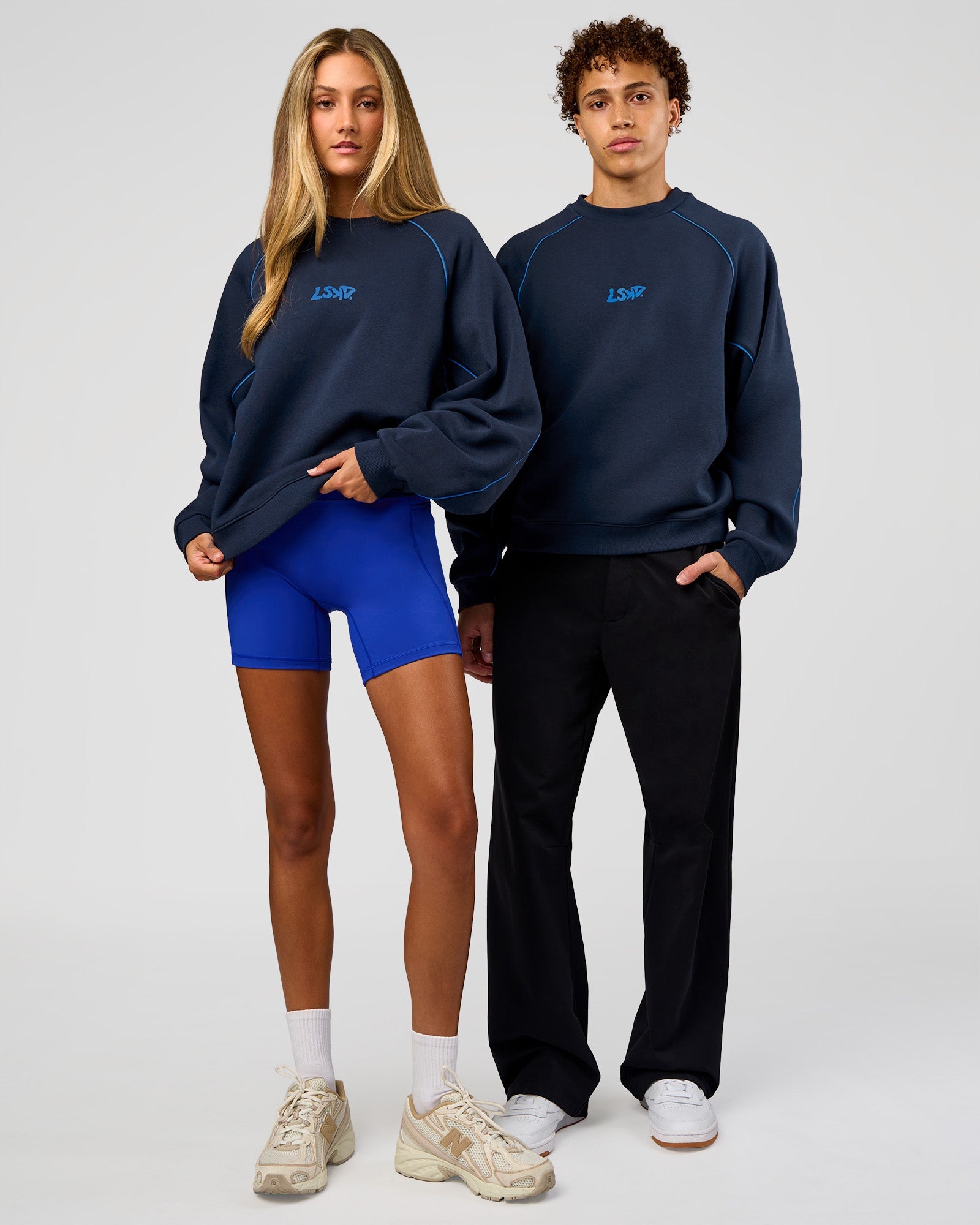 Axis Boxy Crew Sweater - Future Navy-Palace Blue