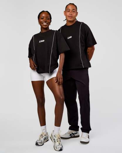 Axis Heavyweight Oversized Boxed Tee - Black-White