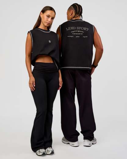 CF Unisex Oversized Heavyweight Boxed Tank - Black-CF X LSKD Sport