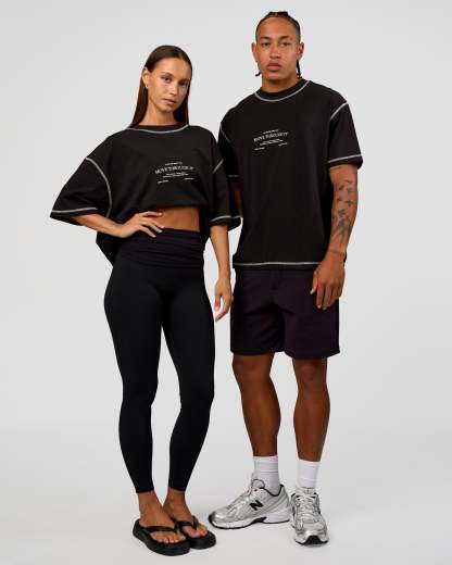 CF Unisex Oversized Heavyweight FLXCotton Tee - Black-CF Move Through It