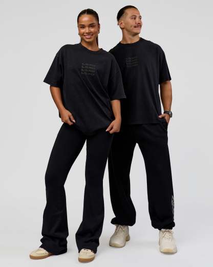 Move Fast Heavyweight Oversized Tee - Black Washed