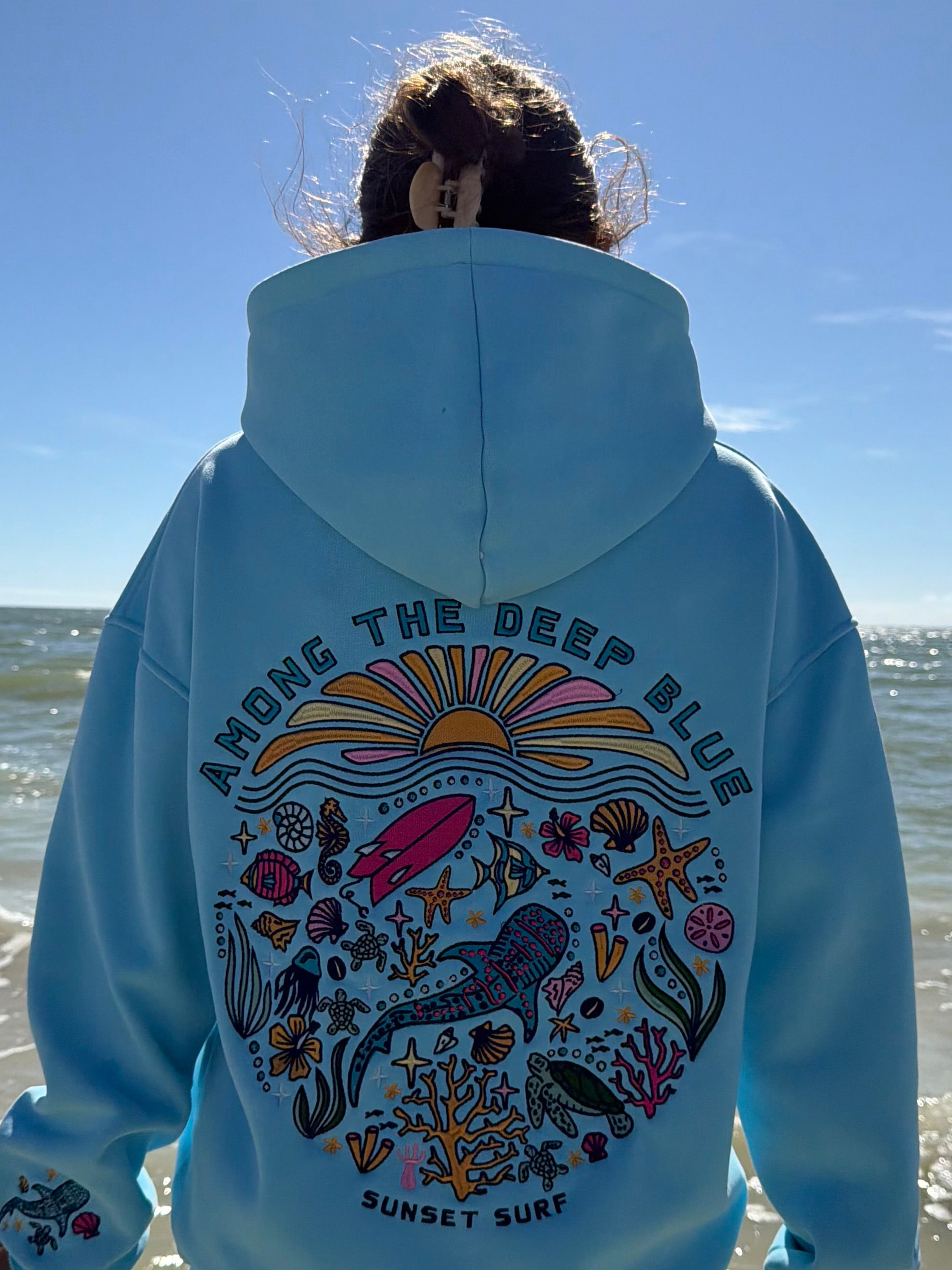 Blue Whale Shark Tropics Hoodie