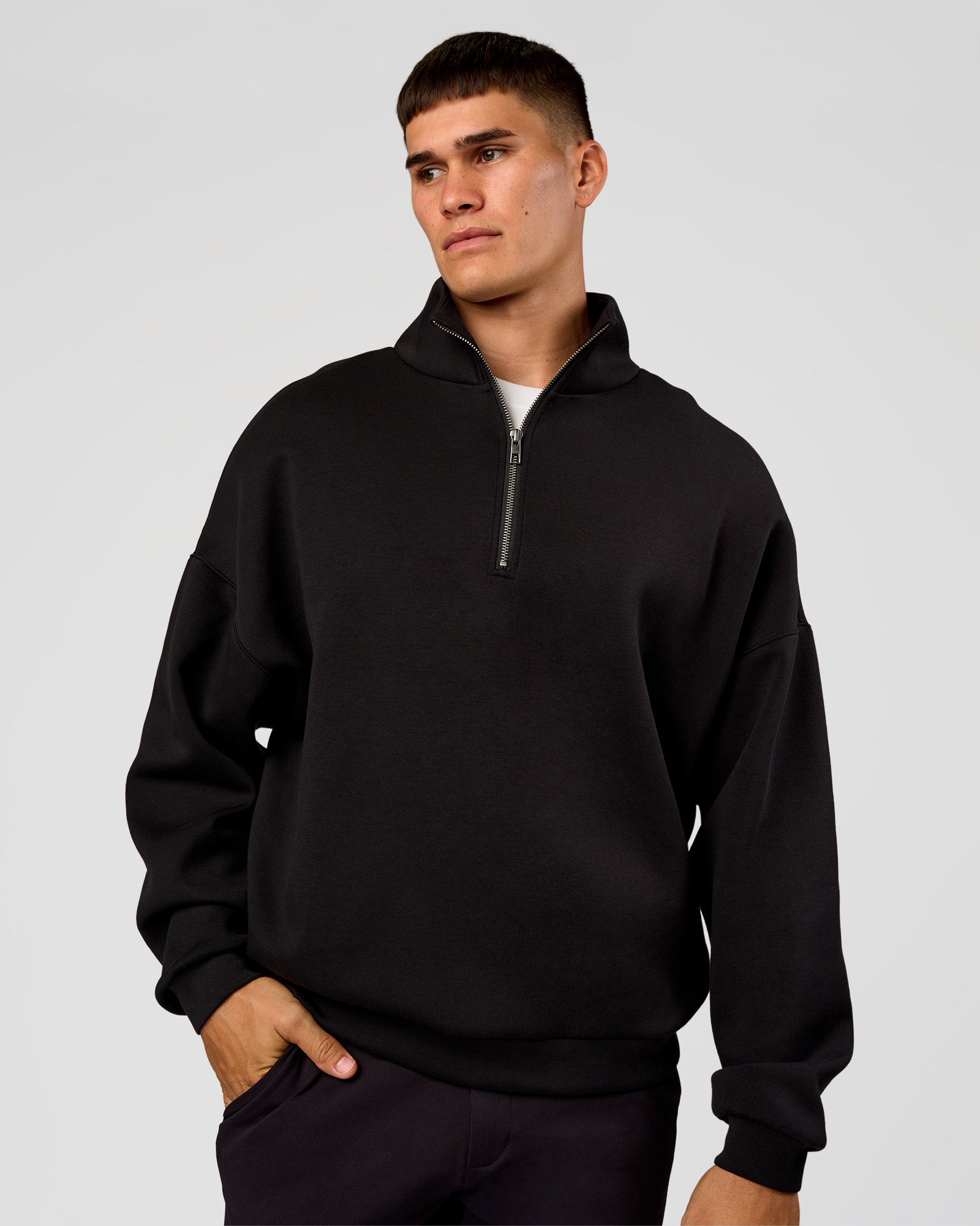 AfterDark ZeroCrease Quarter Zip - Black