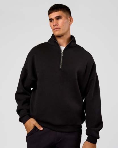 AfterDark ZeroCrease Quarter Zip - Black