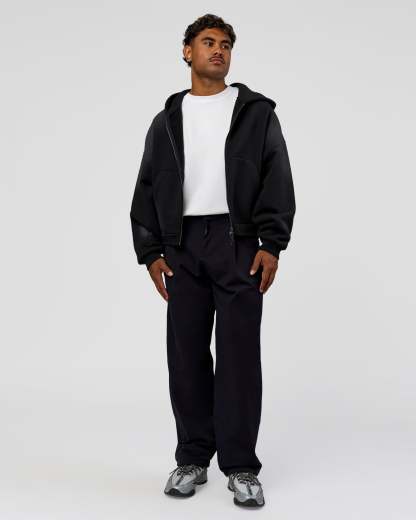 Memory In Motion Ultra Heavyweight Zip Thru Hoodie - Black Washed