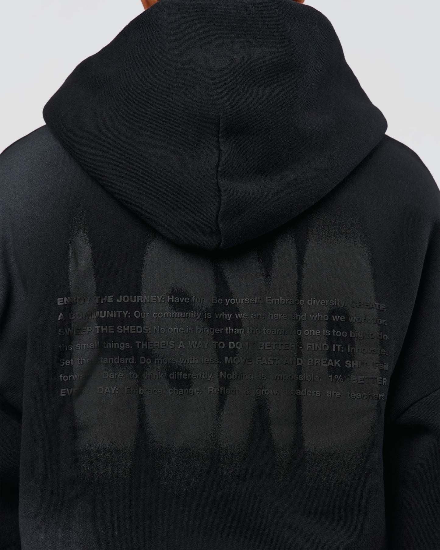 Memory In Motion Ultra Heavyweight Zip Thru Hoodie - Black Washed